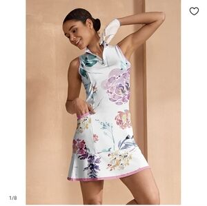 ACEGOLFS Floral Flounce Sleeveless Dress Pink & White NWT Small ⛳ 🎾 Pickleball